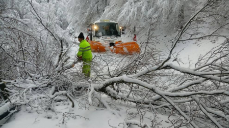 Imágenes enviadas por los lectores de Diario de Navarra de las luvias y las nieves del 6 de enero de 2018.