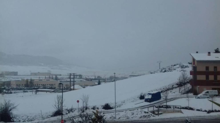 Imágenes enviadas por los lectores de Diario de Navarra de las luvias y las nieves del 6 de enero de 2018.