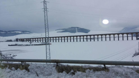 Imágenes enviadas por los lectores de Diario de Navarra de las luvias y las nieves del 6 de enero de 2018.