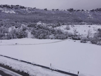Imágenes enviadas por los lectores de Diario de Navarra de las luvias y las nieves del 6 de enero de 2018.