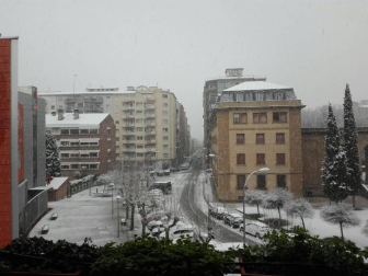 Imágenes enviadas por los lectores de Diario de Navarra de las luvias y las nieves del 6 de enero de 2018.
