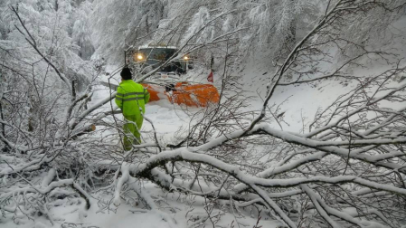 Imágenes enviadas por los lectores de Diario de Navarra de las luvias y las nieves del 6 de enero de 2018.