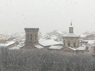 Imágenes enviadas por los lectores de Diario de Navarra de las luvias y las nieves del 6 de enero de 2018.