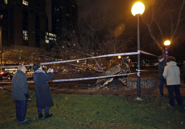 Dos personas resultaron heridas este lunes por la tarde en Pamplona al caerles encima un árbol en la Vuelta del Castillo de Pamplona, el situado en la confluencia de la Avenida del Ejército y Pío XII.