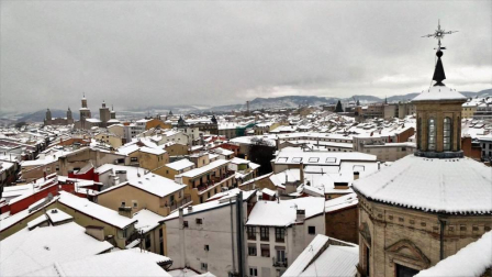 Estampas de todos los rincones de Navarra bajo el manto blanco caído el último día de febrero.