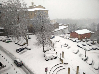 Estampas de todos los rincones de Navarra bajo el manto blanco caído el último día de febrero.