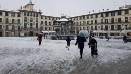 Imágenes de la nieve que ha llegado ala Ribera de Navarra este 27 de febrero de 2018