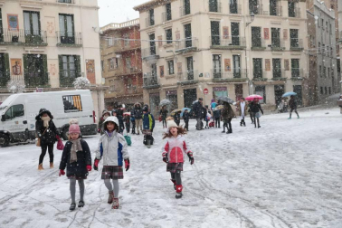 Imágenes de la nieve que ha llegado ala Ribera de Navarra este 27 de febrero de 2018