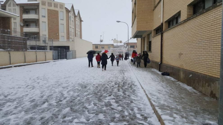 Imágenes de la nieve que ha llegado ala Ribera de Navarra este 27 de febrero de 2018
