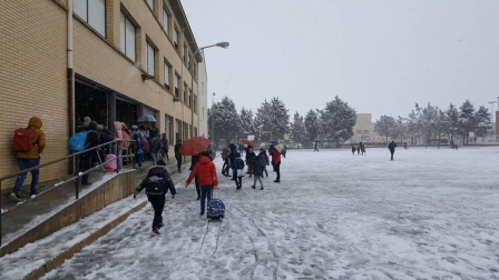 Imágenes de la nieve que ha llegado ala Ribera de Navarra este 27 de febrero de 2018