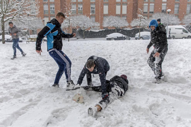 La nevada en Navarra cancela vuelos y autobuses y corta el tráfico de trenes