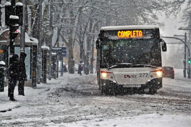 La nevada en Navarra cancela vuelos y autobuses y corta el tráfico de trenes