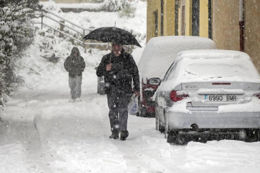 La nevada en Navarra cancela vuelos y autobuses y corta el tráfico de trenes