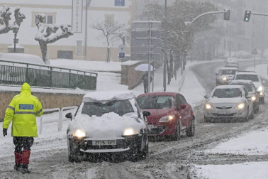 La nevada en Navarra cancela vuelos y autobuses y corta el tráfico de trenes