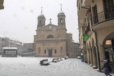 La nevada en Navarra cancela vuelos y autobuses y corta el tráfico de trenes