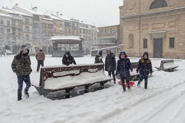 La nevada en Navarra cancela vuelos y autobuses y corta el tráfico de trenes
