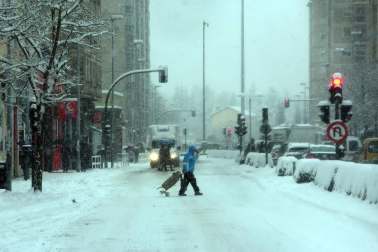 La nevada en Navarra cancela vuelos y autobuses y corta el tráfico de trenes