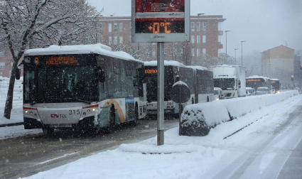 La nevada en Navarra cancela vuelos y autobuses y corta el tráfico de trenes