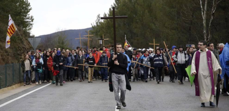La misa en la explanada del Castillo congrega a miles de peregrinos de la primera Javierada de 2018