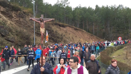La misa en la explanada del Castillo congrega a miles de peregrinos de la primera Javierada de 2018