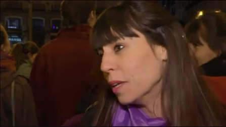 Cacerolada en la Puerta del Sol por la huelga feminista