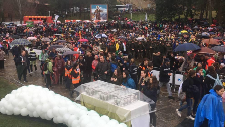 Imágenes de los miles de peregrinos que se han acercado este sábado hasta el castillo de Javier,