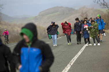 Imágenes de los miles de peregrinos que se han acercado este sábado hasta el castillo de Javier,