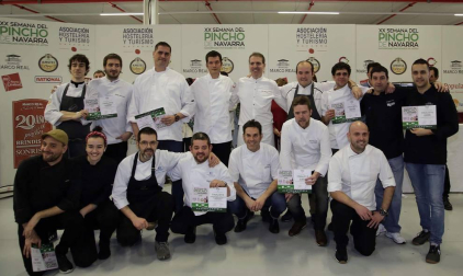 Acto de entrega de premios de la Semana del Pincho de Navarra 2018 en la que el primer premio ha sido para El Merca'o, el segundo para el Iruñazarra y el tercero para La Cocina de Alex Múgica.