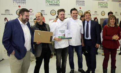 Acto de entrega de premios de la Semana del Pincho de Navarra 2018 en la que el primer premio ha sido para El Merca'o, el segundo para el Iruñazarra y el tercero para La Cocina de Alex Múgica.