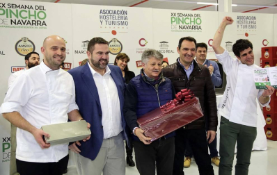 Acto de entrega de premios de la Semana del Pincho de Navarra 2018 en la que el primer premio ha sido para El Merca'o, el segundo para el Iruñazarra y el tercero para La Cocina de Alex Múgica.