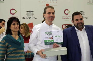 Acto de entrega de premios de la Semana del Pincho de Navarra 2018 en la que el primer premio ha sido para El Merca'o, el segundo para el Iruñazarra y el tercero para La Cocina de Alex Múgica.