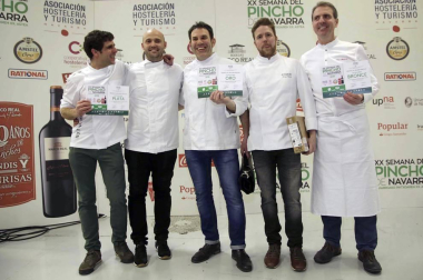 Acto de entrega de premios de la Semana del Pincho de Navarra 2018 en la que el primer premio ha sido para El Merca'o, el segundo para el Iruñazarra y el tercero para La Cocina de Alex Múgica.
