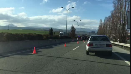 Colisión por alcance en la PA-30 en Mutilva