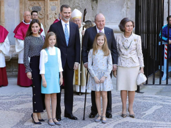 Los Reyes, en la misa de Resurrección en Palma