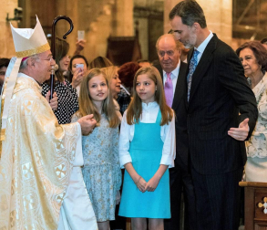 Los Reyes, en la misa de Resurrección en Palma