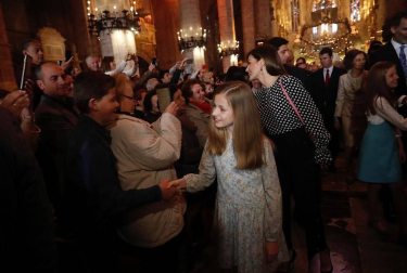 Los Reyes, en la misa de Resurrección en Palma