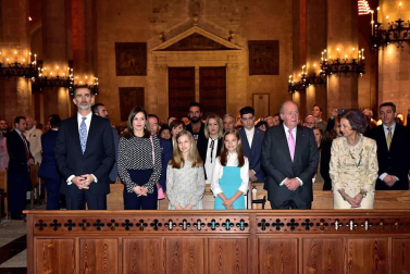 Los Reyes, en la misa de Resurrección en Palma