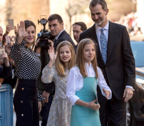 Los Reyes, en la misa de Resurrección en Palma