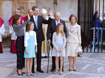 Los Reyes, en la misa de Resurrección en Palma
