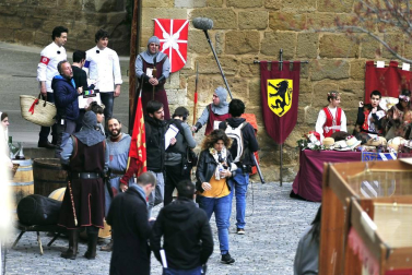 La plaza Carlos III El Noble de Olite ha acogido la grabación del programa de TVE Masterchef.