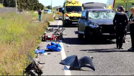 Una conductora arrolla con un todoterreno a 9 ciclistas y deja a dos de ellos en estado muy grave