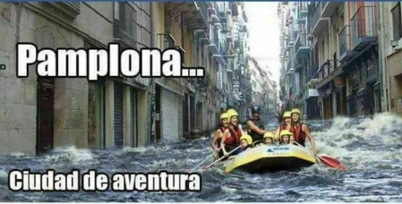 Estampas graciosas haciendo alusión al temporal de lluvia que afectó a la Comunidad foral del 10 al 14 de abril.