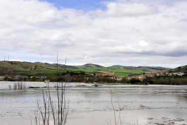 Imágenes de las inundaciones en los términos de varias localidades de la Zona Media como Falces, Miranda de Arga y Larraga.