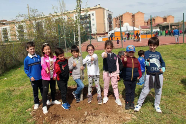 Tudela celebró una nueva edición de la Fiesta del Árbol, con la tradicional plantación de 20 árboles de 3 especies junto a la zona deportiva y cerca del antiguo silo.