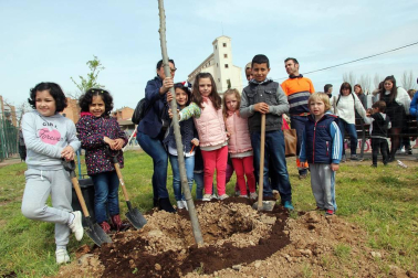 Tudela celebró una nueva edición de la Fiesta del Árbol, con la tradicional plantación de 20 árboles de 3 especies junto a la zona deportiva y cerca del antiguo silo.