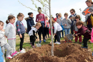 Tudela celebró una nueva edición de la Fiesta del Árbol, con la tradicional plantación de 20 árboles de 3 especies junto a la zona deportiva y cerca del antiguo silo.