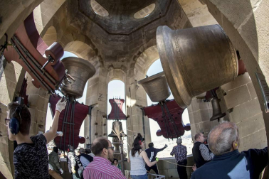Los Campaneros de la Catedral de Pamplona tañeron ayer los bronces de la seo y los de otras cuatro iglesias del Casco Antiguo, dentro de una iniciativa europea para lograr que la Unesco declare el toque manual Patrimonio Inmaterial