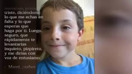 Carta de la madre del niño Gabriel a su hijo fallecido
