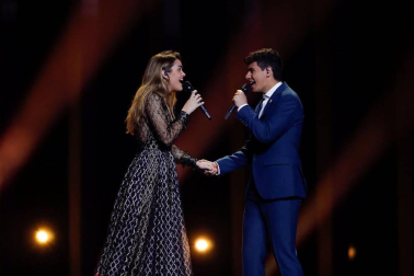 Amaia y Alfred, emocionados en el segundo ensayo de Eurovisión