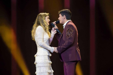 Los representantes españoles han participado en el primer ensayo general de la primera semifinal, en la que vota España
